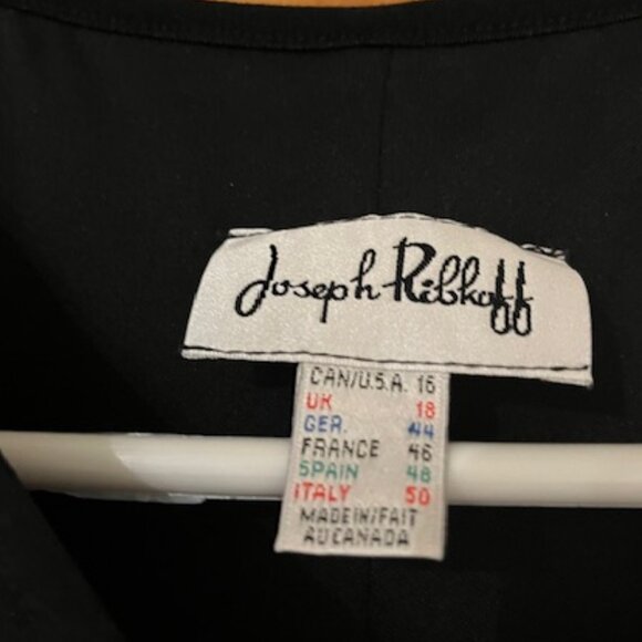 Joseph Ribkoff black frilly dress with belt - Picture 3 of 4